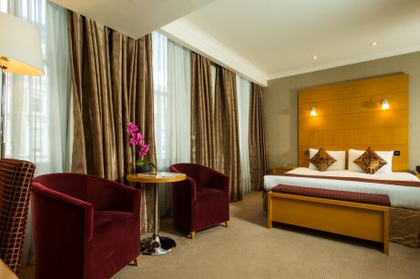 Grand Deluxe Double room in a hotel near Royal Albert Hall. Spacious and luxurious accommodation.