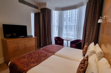 Grand deluxe Double room in a Kensington hotel.