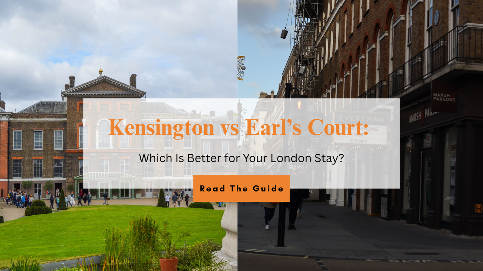 Kensington vs Earl’s Court London stay guide showing Kensington Palace and Earl’s Court streets